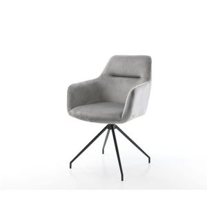 Otočná stolička Pejo-Flex sivá zamatová krížová základňa zúžená čierna vyobraziť