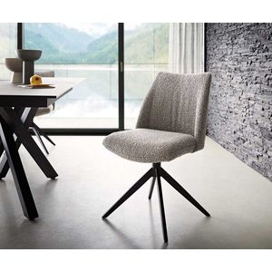 Elso-Flex otočná stolička krížová základňa široká kovová čierna bouclé vyobraziť