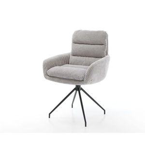 Abelia-Flex jedálenská stolička s podrúčkami manšestrová strieborná vyobraziť