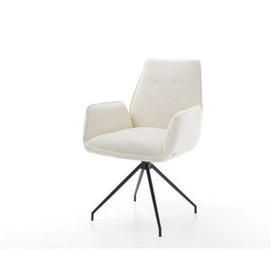 Jedálenská stolička Zoa-Flex bouclé biela krížová podnož zúžená čierna vyobraziť