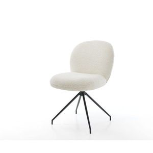 Nube-Flex bouclé jedálenská stolička biela krížová podnož zúžená vyobraziť