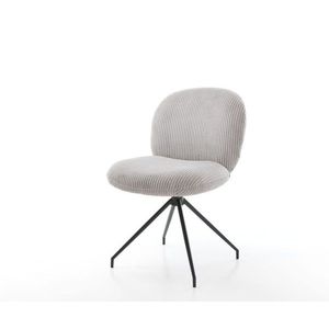 Nube-Flex jedálenská stolička manšestrová strieborná sivá krížová vyobraziť