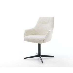 Jedálenská stolička Alja-Flex s podrúčkami bouclé biela podnož čierna vyobraziť