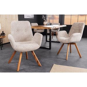 Otočné jedálenské kreslo 2 ks SUTO bouclé Dekorhome vyobraziť