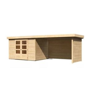 Drevený záhradný domček ASKOLA 5 s prístavkom 280 Lanitplast vyobraziť