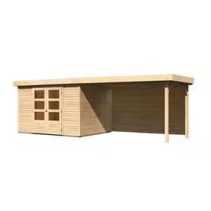 Drevený záhradný domček ASKOLA 5 s prístavkom 280 Lanitplast vyobraziť