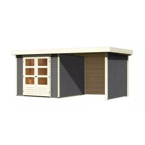 Drevený záhradný domček ASKOLA 3, 5 s prístavkom 240 Lanitplast vyobraziť
