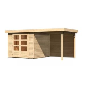 Drevený záhradný domček ASKOLA 3, 5 s prístavkom 240 Lanitplast vyobraziť