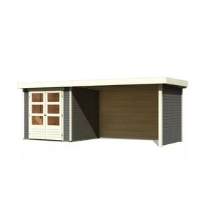 Drevený záhradný domček ASKOLA 2 s prístavkom 280 Lanitplast vyobraziť
