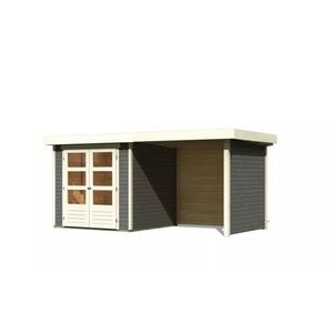 Drevený záhradný domček ASKOLA 2 s prístavkom 240 Lanitplast vyobraziť