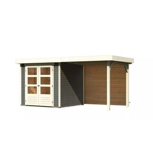 Drevený záhradný domček ASKOLA 2 s prístavkom 240 Lanitplast vyobraziť