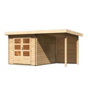 Drevený záhradný domček BASTRUP 4 s prístavkom Lanitplast vyobraziť