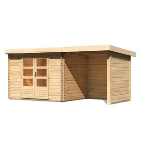 Drevený záhradný domček BASTRUP 3 s prístavkom Lanitplast vyobraziť