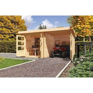 Drevený záhradný domček BASTRUP 2 s prístavkom Lanitplast vyobraziť