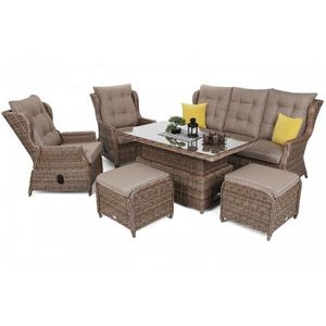 Záhradná zostava 5+1 polyratan / látka vyobraziť