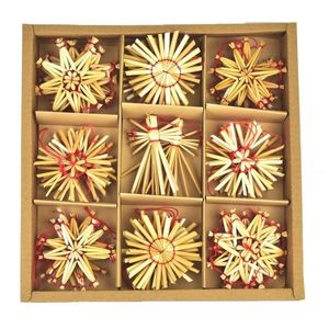 Sada slamených ozdôb s anjelikmi, 36 ks vyobraziť