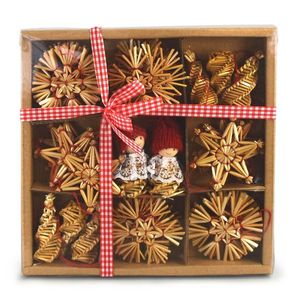 Sada slamených ozdôb Folklór, 38 ks vyobraziť