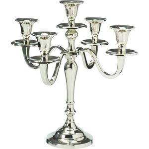 Kovový svietnik 5-ramenný 29x29x30 cm, farba strieborná, dekor 1 vyobraziť