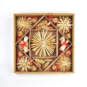 Sada vianočných slamených ozdôb, prírodná, 56 ks vyobraziť