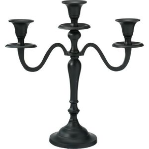 Kovový svietnik 3-ramenný 29x10x30 cm, farba čierna, dekor 1 vyobraziť