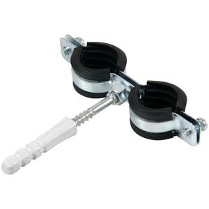 Dvojitá kovová objímka na rúry s hmoždinkou a tesnením 1/2˝ x 20–24 vyobraziť