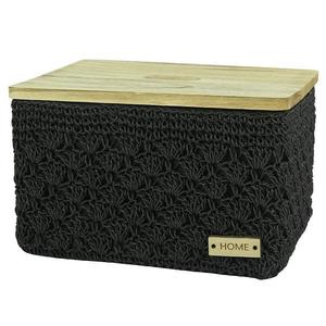 Háčkovaný obdĺžnikový košík d.36x26 h22, 5cm vyobraziť