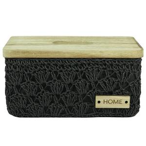 Háčkovaný obdĺžnikový košík š.26x16 h13, 5cm vyobraziť