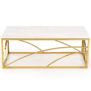 Konferenčný stolík Universe 3 biela mramor/zlatá vyobraziť