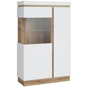 Vitrína Calabria 2d Dub Coast Evoke/Biela Alpin vyobraziť