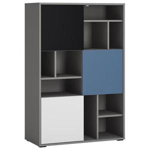 Regál Laser LASR02B 3D platinovo sivá/čierna perla/alpská biela/modrá vyobraziť