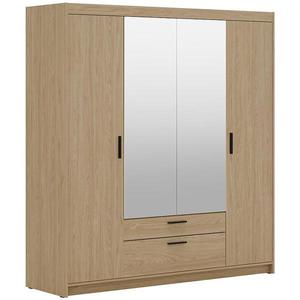 Skriňa Elena 4D 2S zrkadlo dub olejovaný vyobraziť