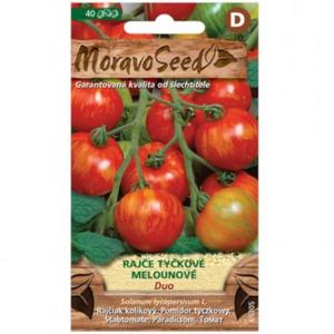 Rajčiak kolíkový melónový Duo, žíhané zeleno-žlté vyobraziť