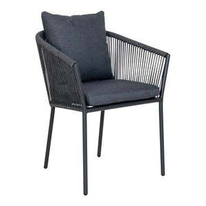 Tmavosivá kovová/polstrovaná záhradná stolička Salerno – House Nordic vyobraziť