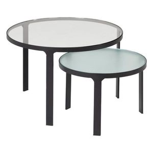 Okrúhle odkladacie stolíky v súprave 2 ks so sklenenou doskou ø 70 cm Oni – Kave Home vyobraziť