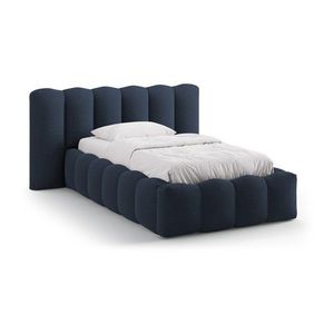Modrá čalúnená jednolôžková posteľ s úložným priestorom s roštom 90x200 cm Lupine – Micadoni vyobraziť