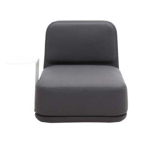 Tmavosivé kreslo s bielym kovovým stolíkom Softline Standby Medium + Side Table vyobraziť