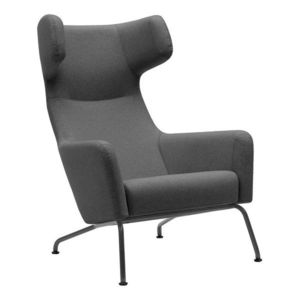 Sivé kreslo ušiak so sivými nohami Softline Havana vyobraziť