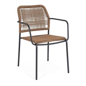 Tmavosivá/v prírodnej farbe kovová záhradná stolička Jable – Bizzotto vyobraziť