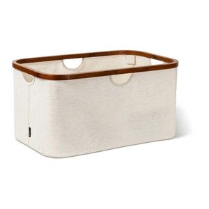 Krémový látkový skladací kôš na bielizeň Bamboo/Linen – Bigso vyobraziť