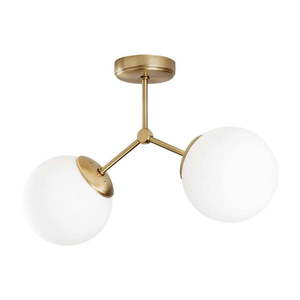 Biele/v mosadznej farbe stropné svietidlo so skleneným tienidlom 15x44 cm Damar – Opviq lights vyobraziť