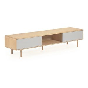 Sivý/v prírodnej farbe TV stolík v dekore jaseňa 180x41x42 cm Anielle – Kave Home vyobraziť