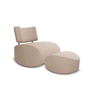 Béžové hojdacie kreslo s podnožkou Softline Apollo vyobraziť