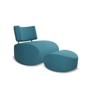 Tyrkysovomodré hojdacie kreslo s podnožkou Softline Apollo vyobraziť