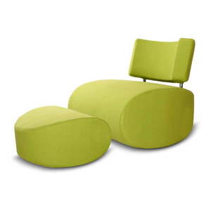 Limetkovozelené hojdacie kreslo s podnožkou Softline Apollo vyobraziť