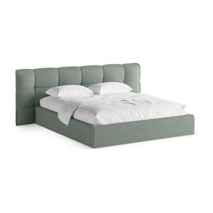 Čalúnená dvojlôžková posteľ s úložným priestorom s roštom 160x200 cm v mentolovej farbe Eric – Micadoni vyobraziť