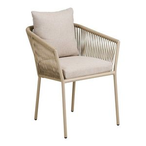 Béžová kovová/polstrovaná záhradná stolička Salerno – House Nordic vyobraziť