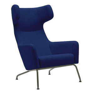 Tmavomodré kreslo ušiak so sivými nohami Softline Havana vyobraziť