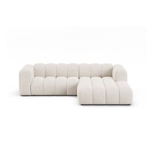 Krémovobiela ženilková rohová pohovka (pravý roh/s leňoškou) Lupine – Micadoni vyobraziť