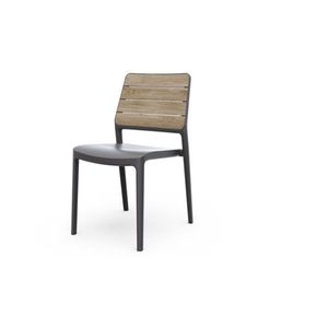 Tmavosivá/hnedá plastová záhradná stolička Deco Porto – Keter vyobraziť