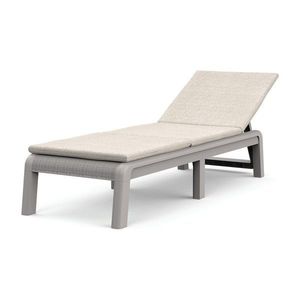 Béžové plastové/polstrované polohovacie/skladacie záhradné ležadlo Atlas – Keter vyobraziť